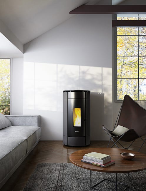 Estufa de Pellet FREEPOINT Globe Antracita 10,5 kw